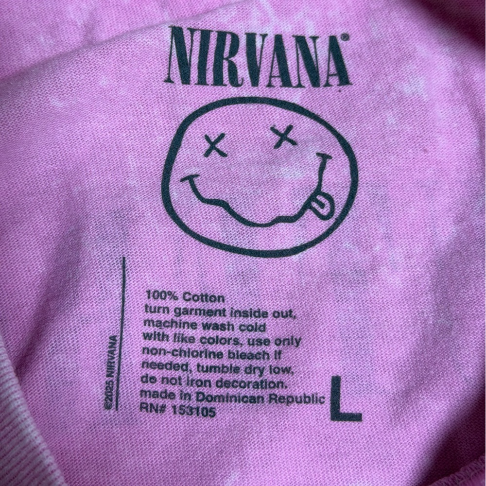 Vintage Nirvana In Utero Angel Band Concert Dates Pink Graphic T-Shirt Size L - Picture 4 of 4